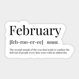 February Definition Sticker